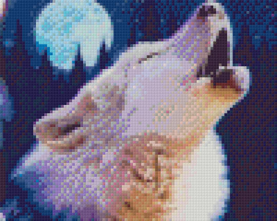 Howling Wolf Four [4] Baseplate PixelHobby Mini-mosaic Art Kit